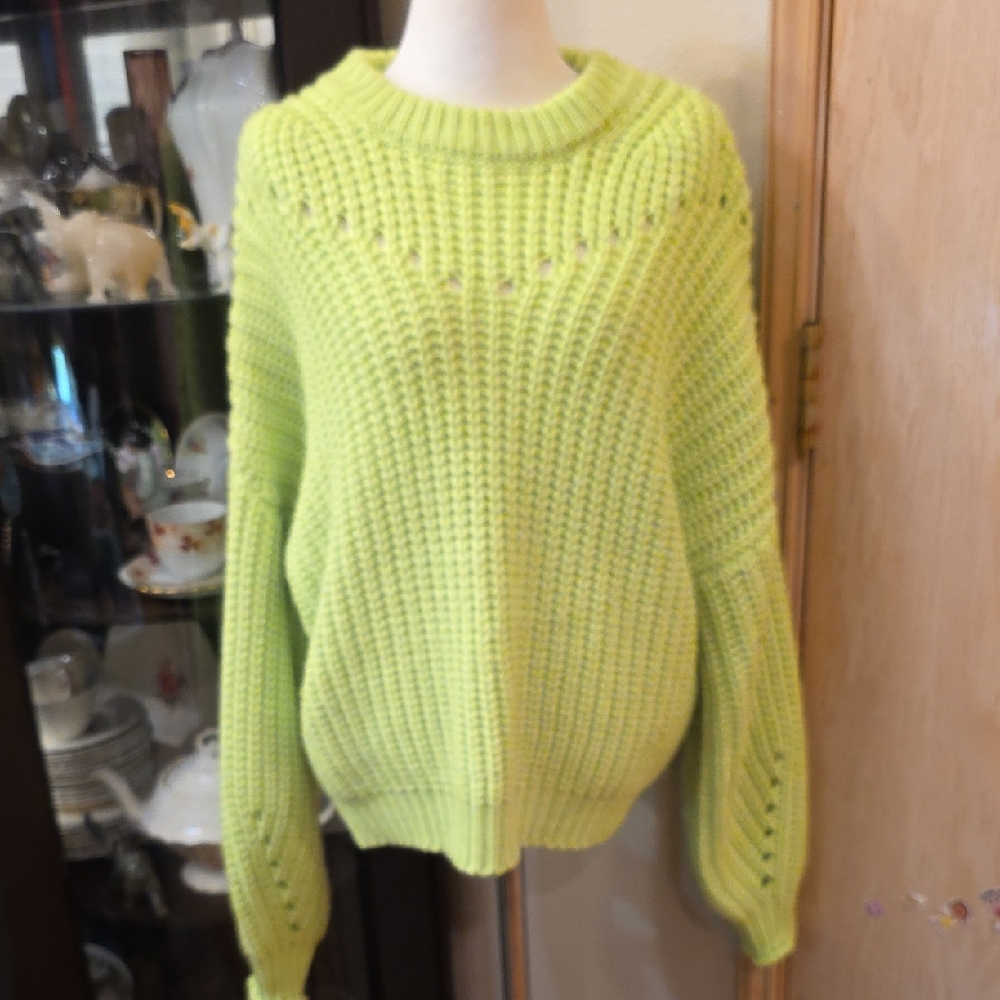 Elodie Bright Green Women's Crew Neck Sweater